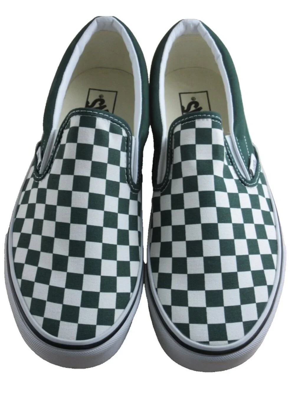 Vans Men's Classic Slip On Color Theory Checkerboard Emerald Green Shoes Size 10